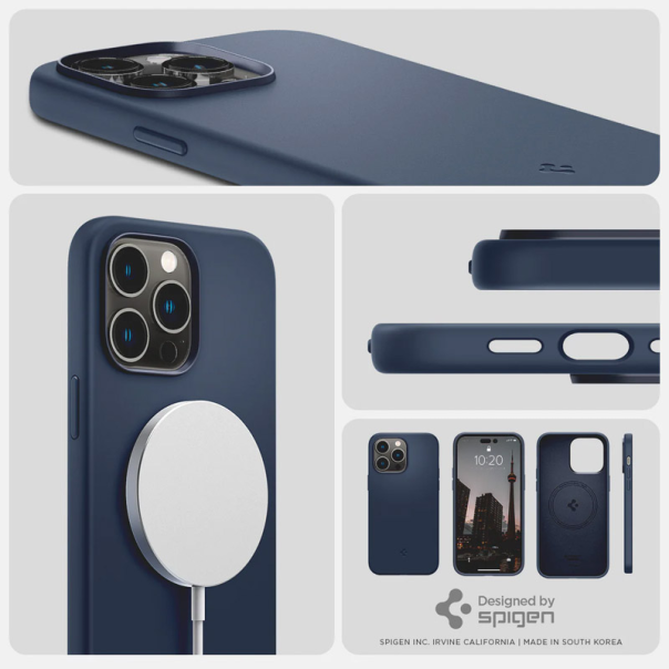 Maska za iPhone 14 Pro Spigen silicone Fit MagSafe tamno plava - ACS04992