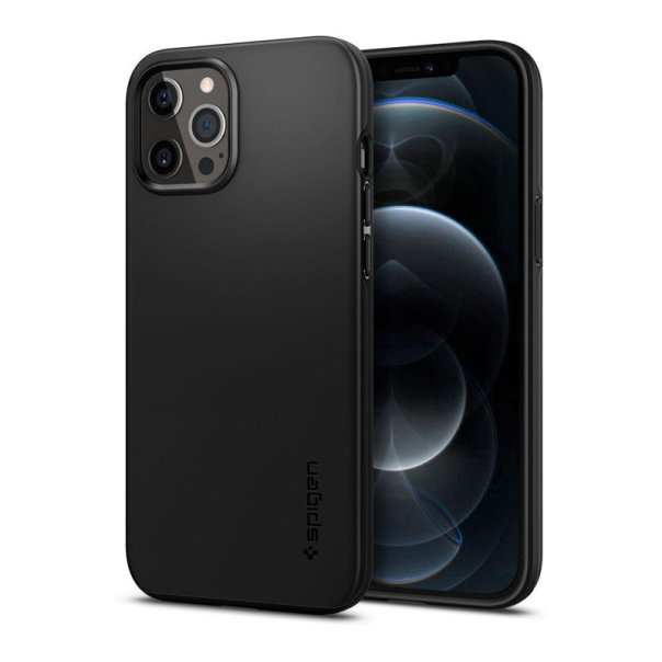 Maska za iPhone 12/ 12 Pro crna Spigen Thin Fit - ACS01696