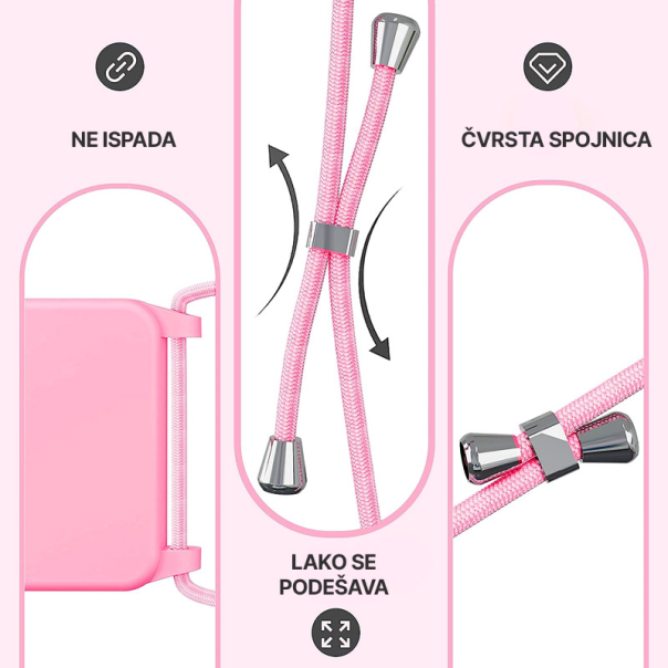 Maska za iPhone 15 String roze - 603713