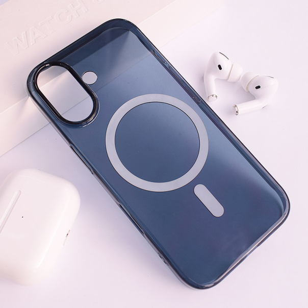 Maska za iPhone 16 Transparent Mag Case plava - 613320