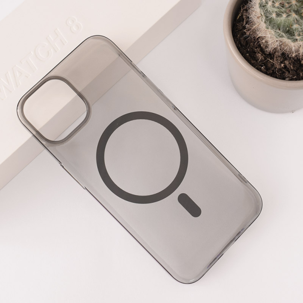 Maska za iPhone 14 Transparent Mag Case crna - 607085