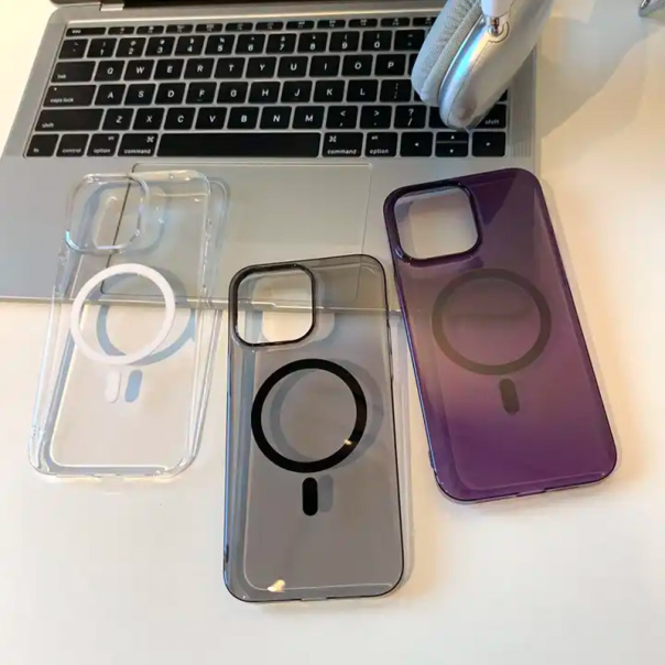 Maska za iPhone 15 Pro Transparent Mag Case ljubičasta - 607102