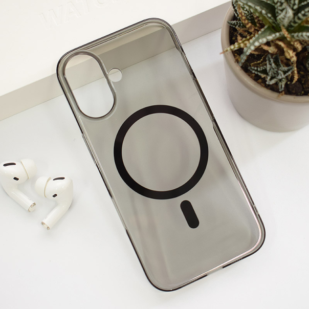 Maska za iPhone 16 Transparent Mag Case crna - 613319