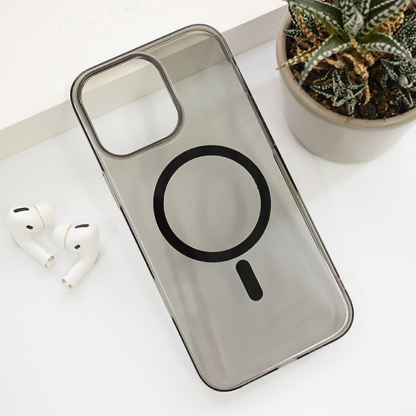 Maska za iPhone 16 Pro Transparent Mag Case crna - 613325