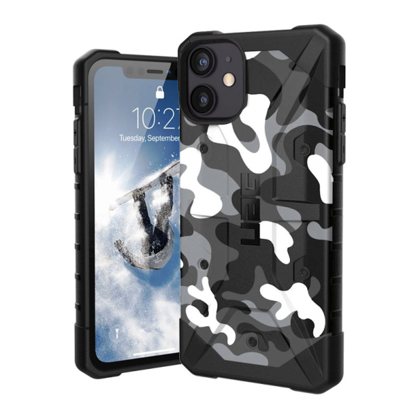 Maska za iPhone 12 mini crno UAG Pathfinder Camo bela - 049113
