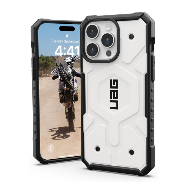 Maska UAG Pathfinder Mag Case iPhone 15 Pro Max bela - 613549