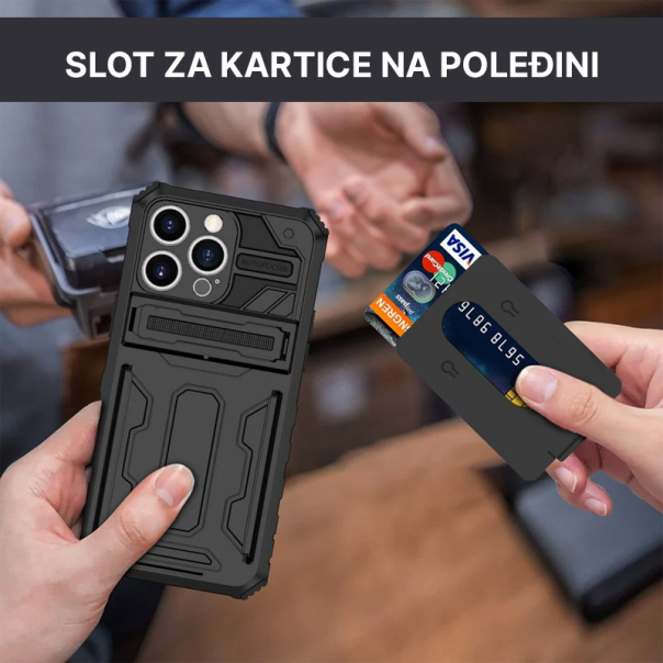 Maska za iPhone 15 Wallet Armor crna - 613450