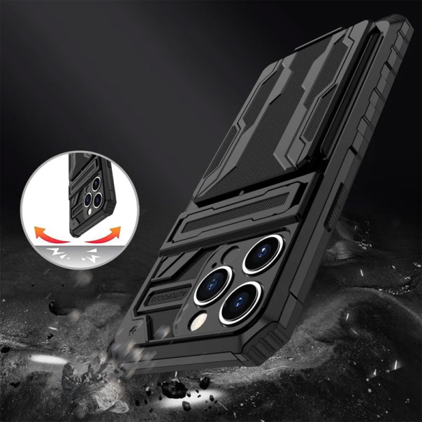 Maska za iPhone 15 Pro Max Wallet Armor crna - 613452