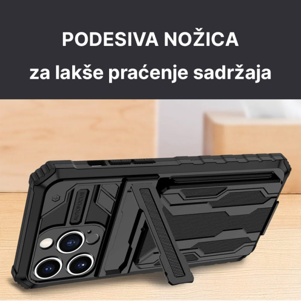 Maska za iPhone 16 Wallet Armor crna - 613453