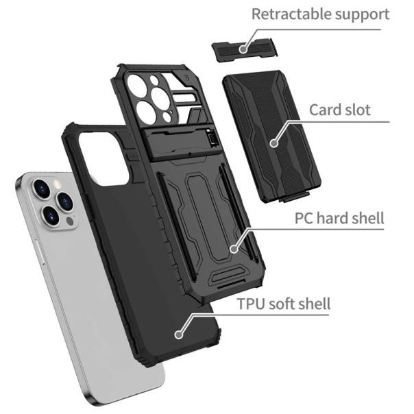 Maska za iPhone 16 Pro Max Wallet Armor crna - 613455