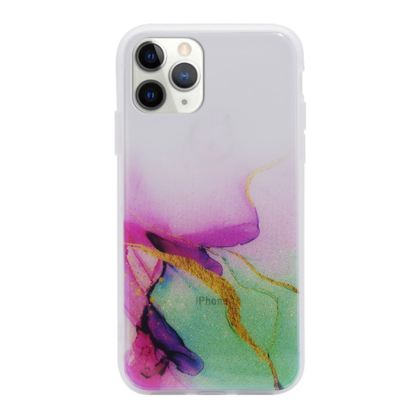 Maska za iPhone 11 Pro Water Spark transparent pink-zelena - 043560