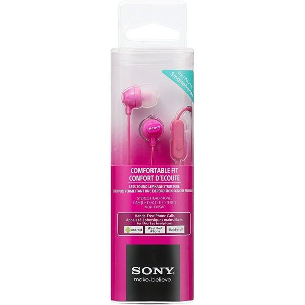 SONY Slušalice za telefon MDR-EX15APPI, roza - MDREX15APPI.CE7
