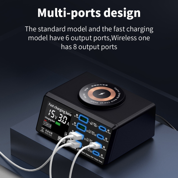 Mega-Idea multifunkcionalni desktop punjač sa PWQ110 (110W, Wereless charging, 8 port) - 208843