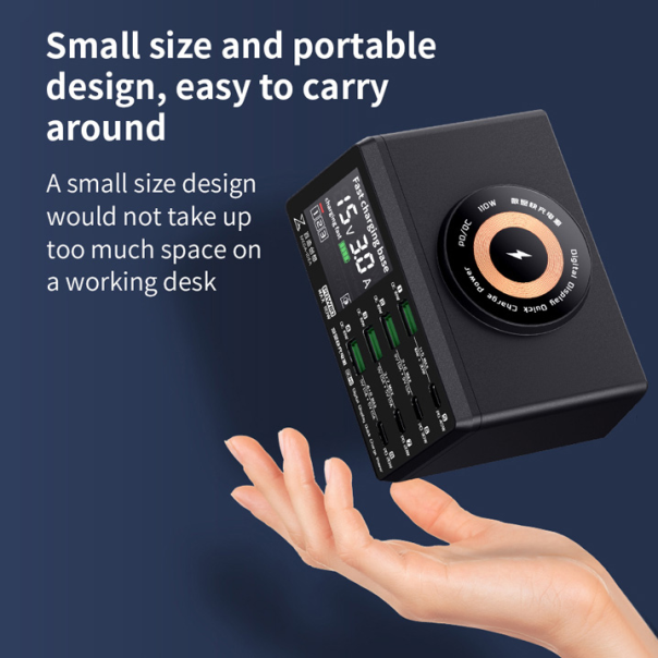 Mega-Idea multifunkcionalni desktop punjač sa PWQ110 (110W, Wereless charging, 8 port) - 208843