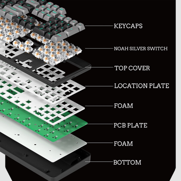 mehanička tastatura ZIFRIEND ZT104 belo plava (sivi switch) - 609949
