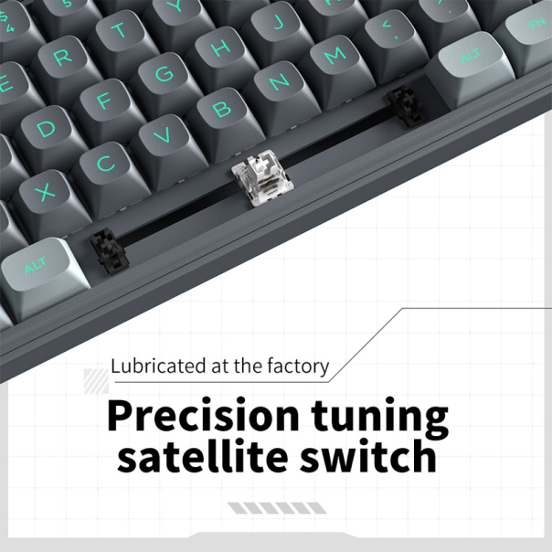 mehanička tastatura ZIFRIEND ZT104 belo plava (sivi switch) - 609949
