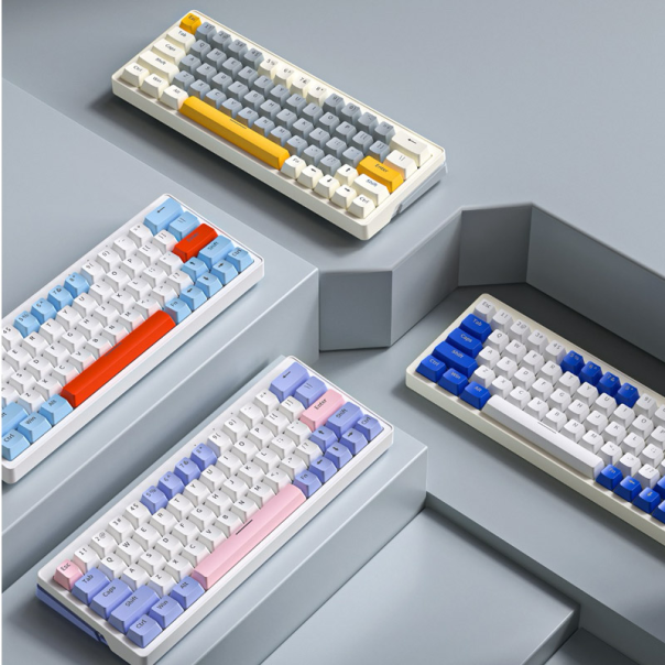 mehanička Wireless tastatura ZIFRIEND ZA63 Pro belo plava (zuti switch) - 609937