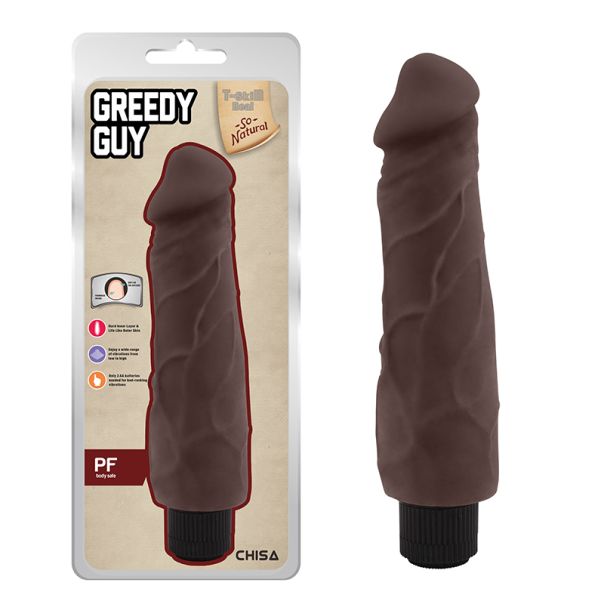 Mekani Realisticni Vibrator 24cm Greedy Guy Brown - CN-711703574