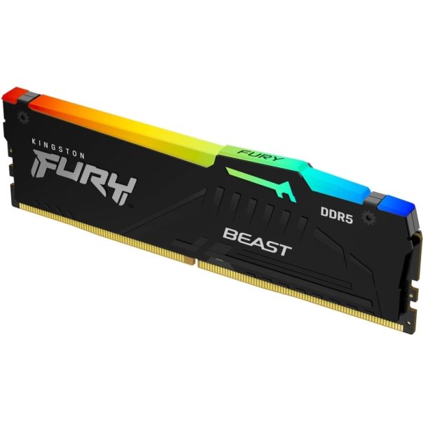 KINGSTON DDR5 32GB 5600MHz [FURY BEAST RGB], Non-ECC UDIMM, CL40 1.25V, 288-Pin 2Rx8, w/RGB Heatsink - MEM02232