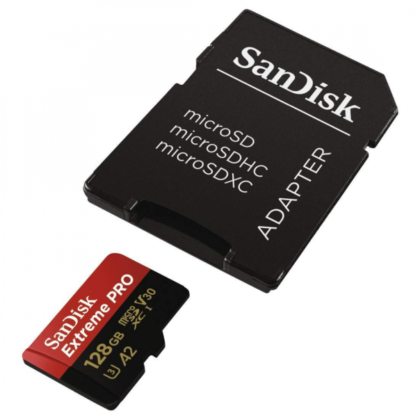 Mem.Kartica SanDisk SDHC 128GB Micro Extreme Pro 200MB/s  A2 C10 UHS-I U3 V30+adapter - 220382
