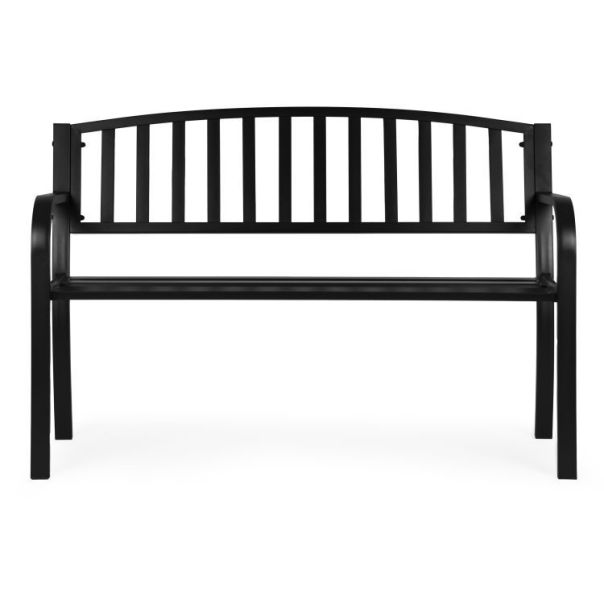 MULTIGARDEN Metalna baštenska klupa 120×50 cm sa naslonom, crna - - EP3003406