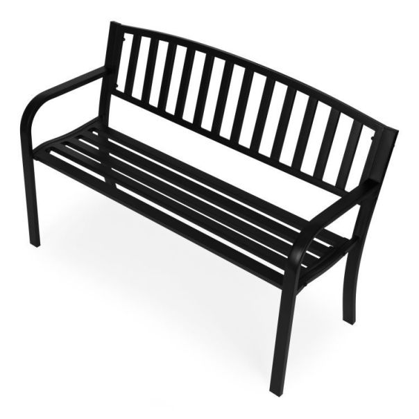 MULTIGARDEN Metalna baštenska klupa 120×50 cm sa naslonom, crna - - EP3003406
