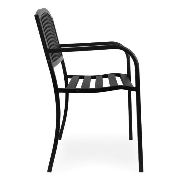 MULTIGARDEN Metalna baštenska klupa 120×50 cm sa naslonom, crna - - EP3003406
