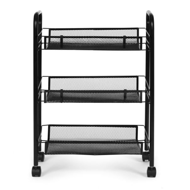 MODERNHOME Metalna mobilna polica za kupatilo sa 3 nivoa i točkićima black - PJJKT0103-03