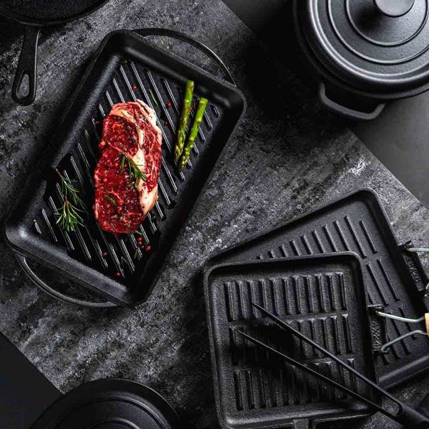 MUHLER Gril tiganj od livenog gvožđa 24x24cm Tika MR-2416CI - MH 1003974