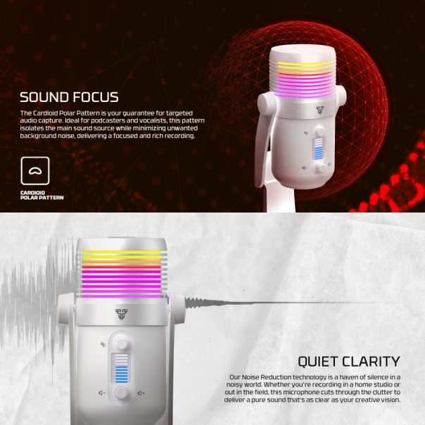 FANTECH Mikrofon MCX03 Leviosa Max Space edition, bela - 218386