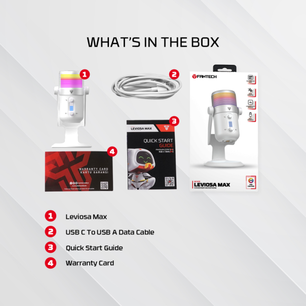 FANTECH Mikrofon MCX03 Leviosa Max Space edition, bela - 218386