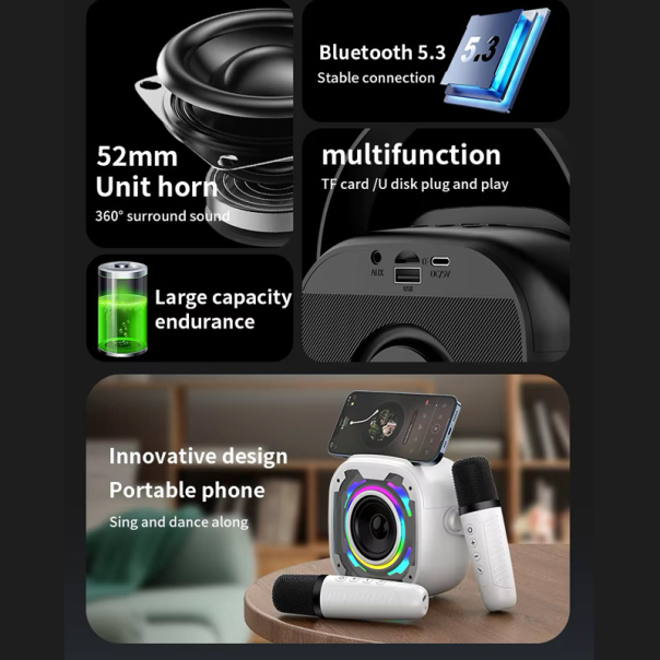 Mikrofon karaoke+ zvučnik V11 beli - 613681