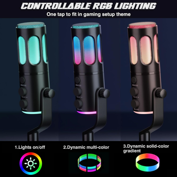 Mikrofon SU8 RGB crni - 223070