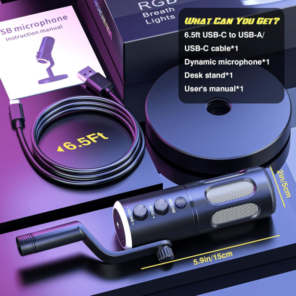 Mikrofon SU8 RGB crni - 223070