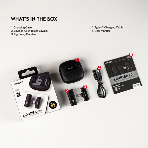 Mikrofon Wireless Fantech Lavalier Leviosa Air WMV11L (Single Mic) Lightning - G213455