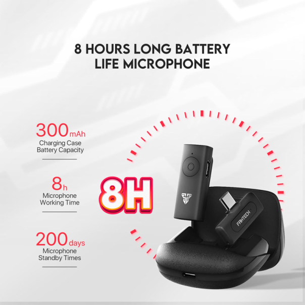 Mikrofon Wireless Fantech Lavalier Leviosa Air WMV11C (Single Mic) Type-C crni - G213454