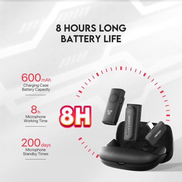 Mikrofon Wireless Fantech Lavalier Leviosa Air WMV21C (Dual Mic) Type-C crni - G213456