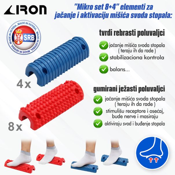 Mikro set 8+4 elemenata / prevencija i korekcija ravnih stopala - podrška  / proizvođač Iron Sport - EP3075449