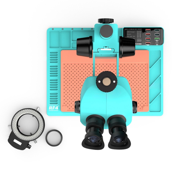 Mikroskop Atten RF4, RF-7050TVA9 set, sa USB naponskim HUBom, svetlo plavi - 219715