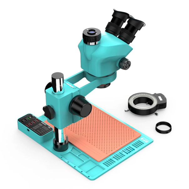 Mikroskop Atten RF4, RF-7050TVA9 set, sa USB naponskim HUBom, svetlo plavi - 219715