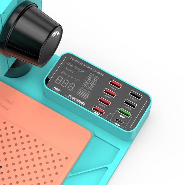 Mikroskop Atten RF4, RF-7050TVA9 set, sa USB naponskim HUBom, svetlo plavi - 219715