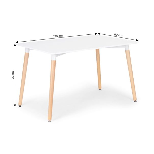 BOLZZ Milano sto 120x80 cm - BOLMILTBLWHIT