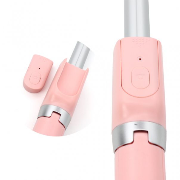 Mini tripod sa LED rasvetom R8 pink - 92206