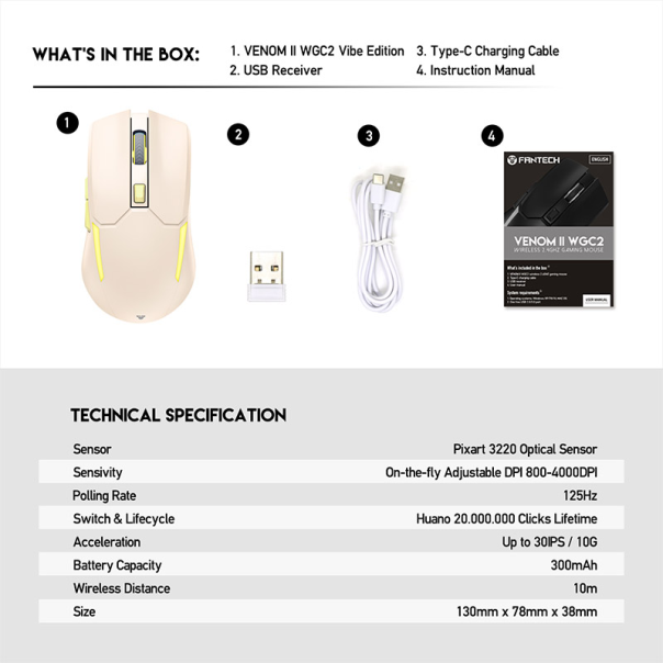 Miš Gaming Fantech WGC2 Venom II bez - G208870