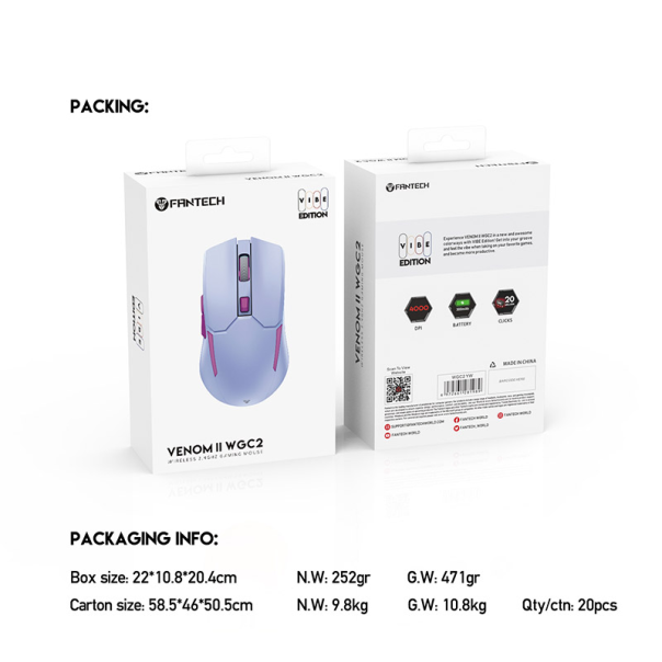 Miš Gaming Fantech WGC2 Venom II ljubicasti - G208872