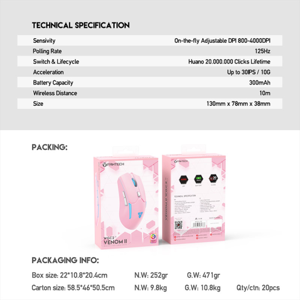 Miš Gaming Fantech WGC2 Venom II Sakura - G218326
