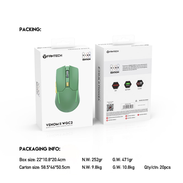 Miš Gaming Fantech WGC2 Venom II zeleni - G208875