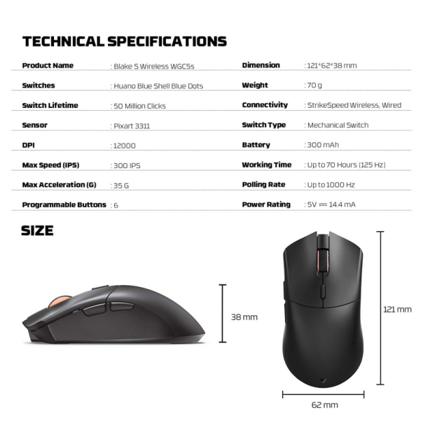 Miš Gaming Fantech WGC5 blake crni - G220809