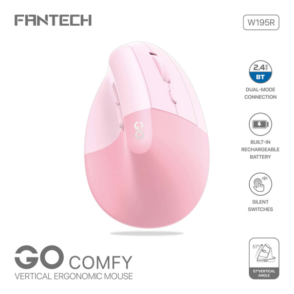 Miš Wireless Fantech W195R GO comfy pink - G220812