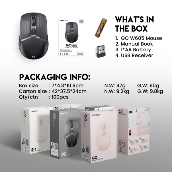 Mis Wireless Fantech W605 GO crni - 213432